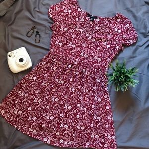 Forever 21 Red Floral BabyDoll Dress